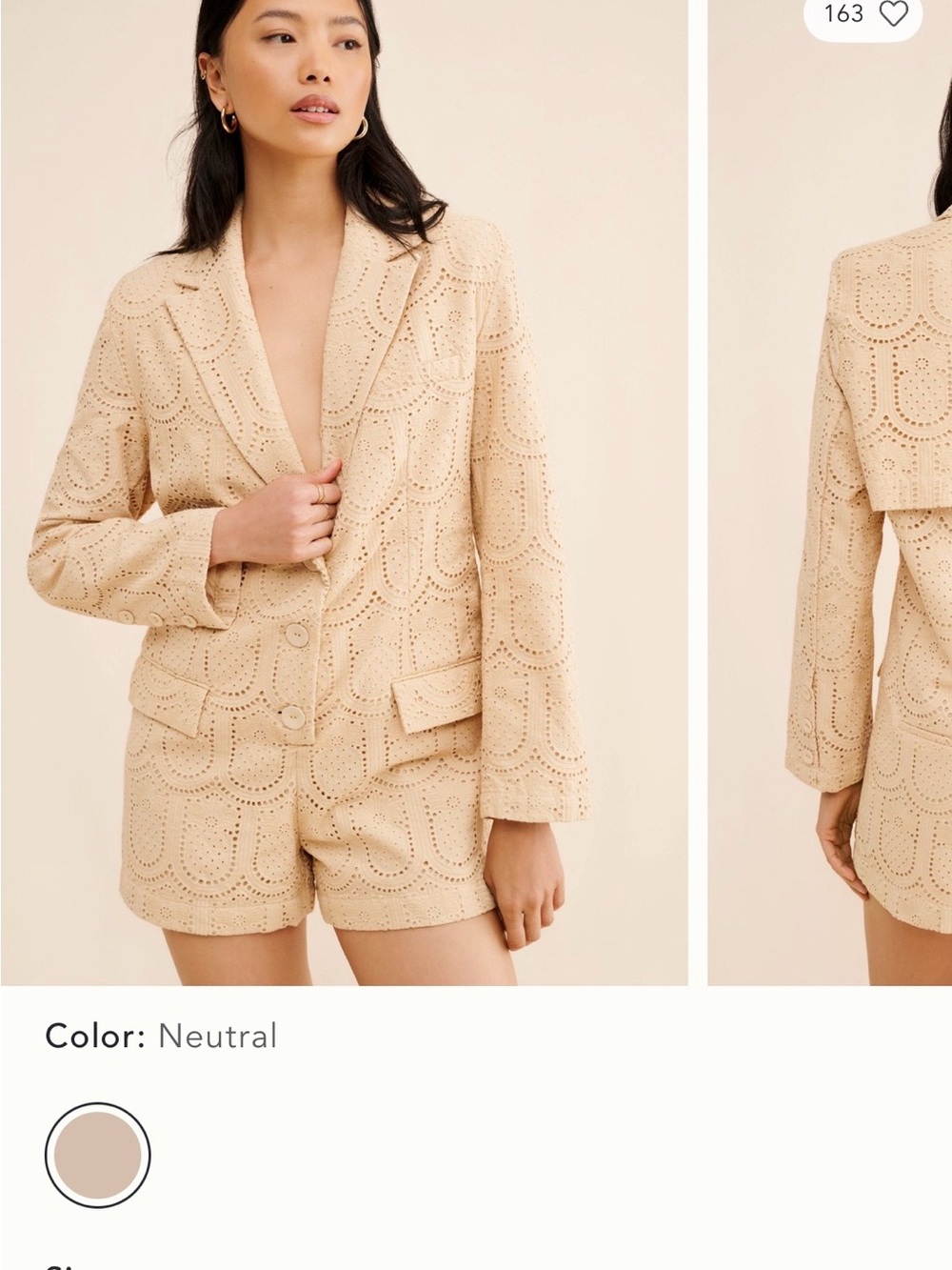 FARM Rio Neutral Eyelet Cotton-Blend Romper Set